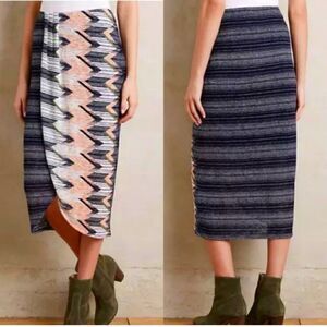 Maeve Plata chevron knit skirt